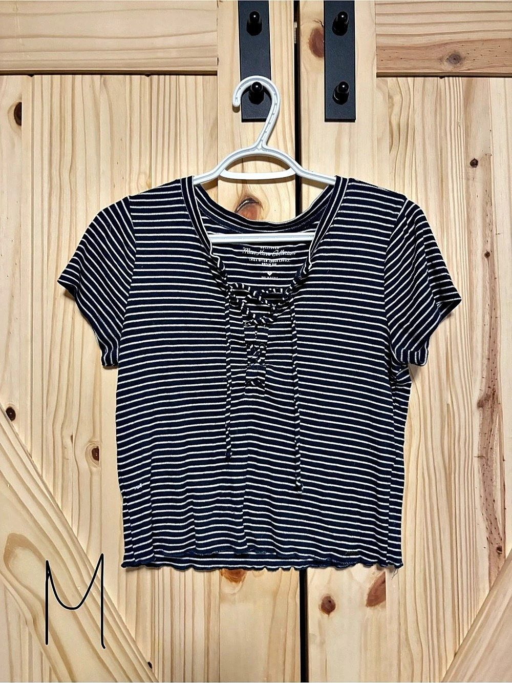 Mudd Striped Short Sleeve Top in Black & White